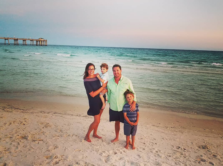 family picture on the beach