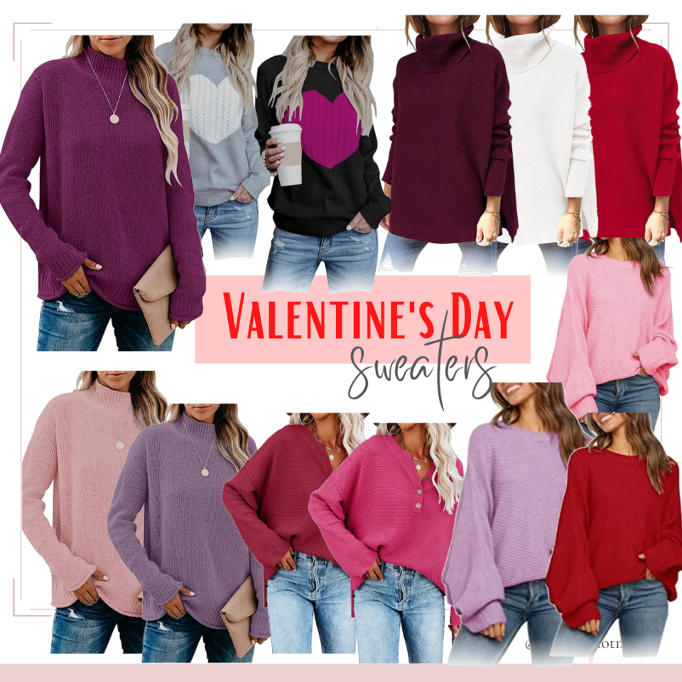 valentines day women's sweaters from amazon