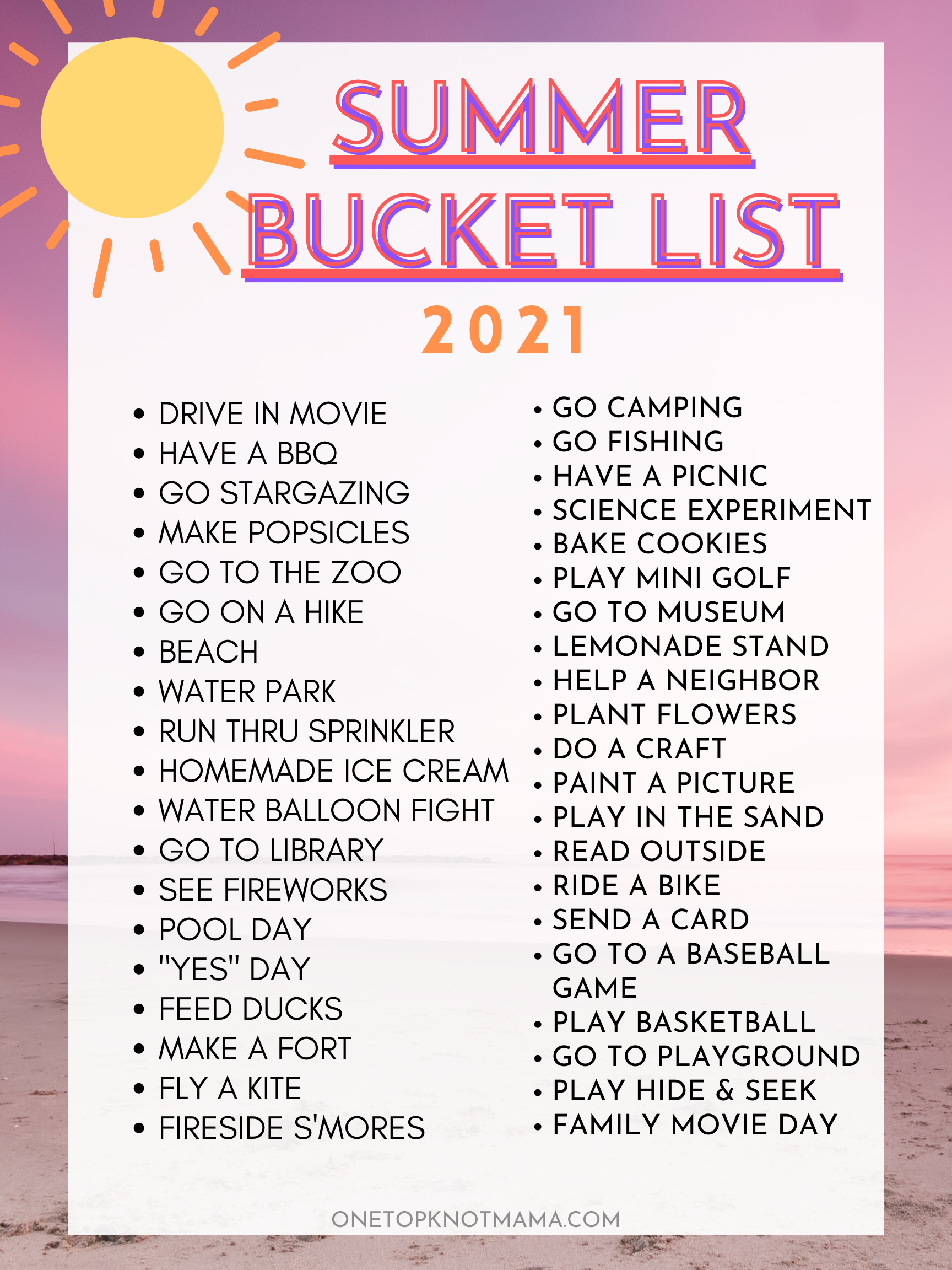 Summer 2024 Bucket List Kaela Maridel