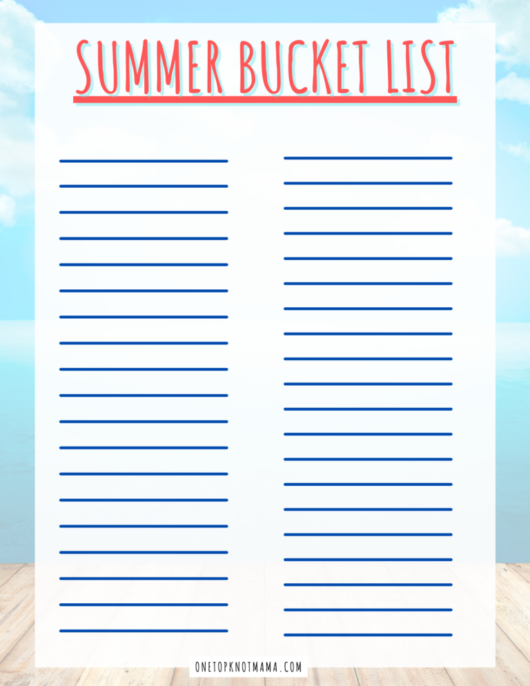 Summer Bucket List to Make this the Best Summer Yet! ⋆ One Top Knot Mama