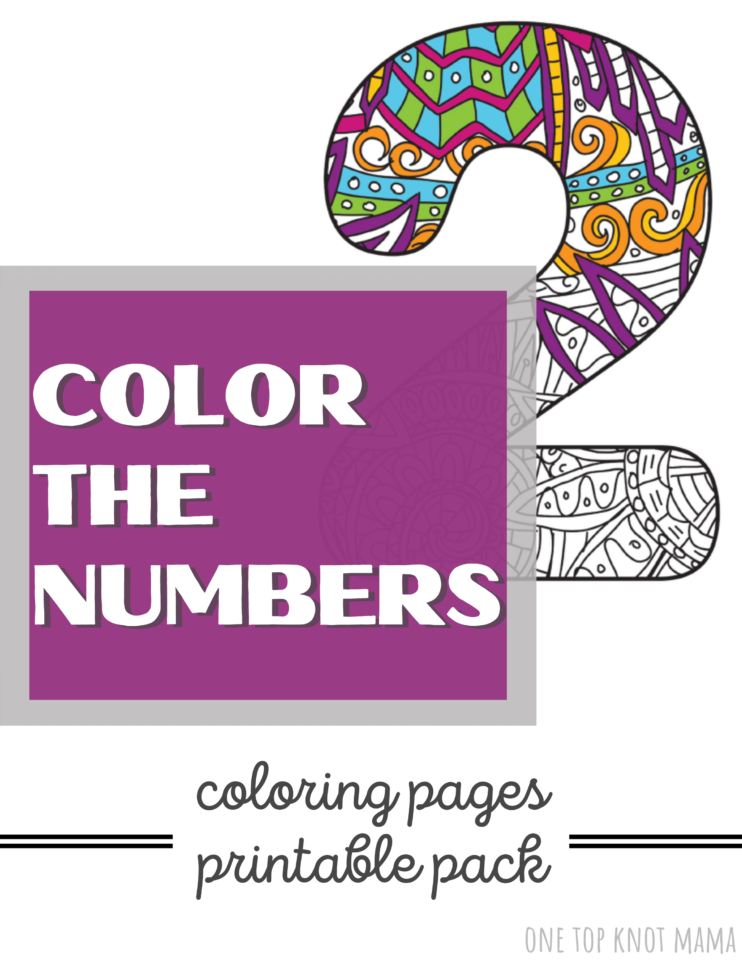 free coloring pages numbers 1 9 one top knot mama