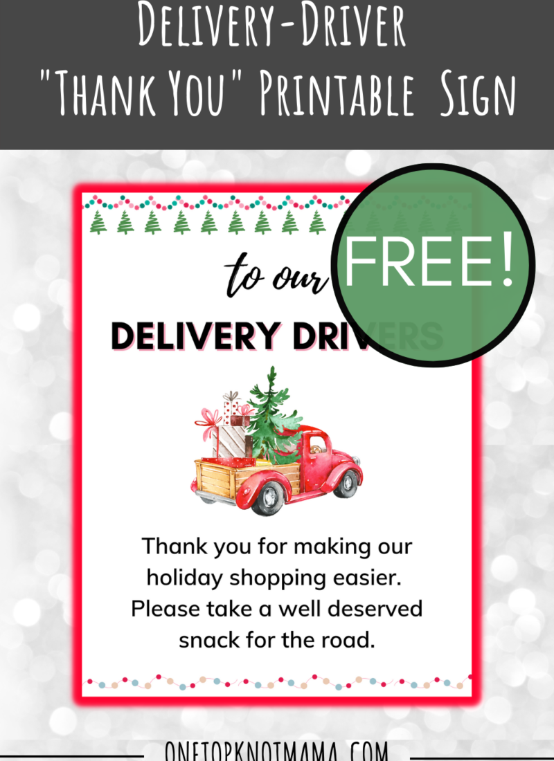 FREE Printable to Thank Your Delivery Drivers this Christmas