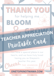 End of School Year – Teacher Appreciation Printable ‘Bloom and Grow ...