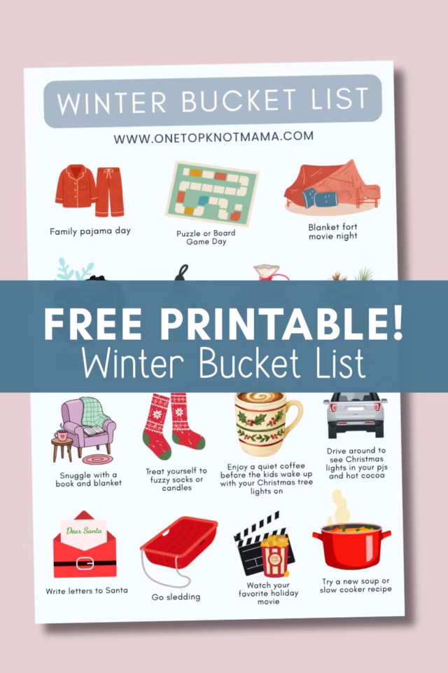 free printable winter bucket list