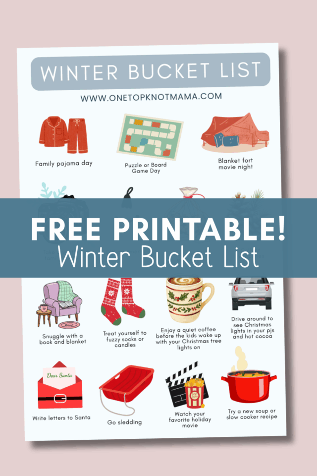 free printable winter bucket list